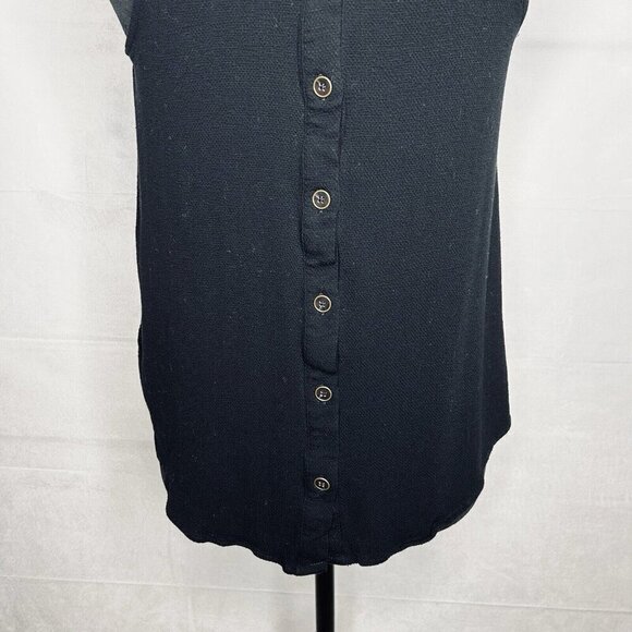 Anthropologie Maeve Womens Top Sz 2 Sleeveless Button-Up Back V-Neck Black - Picture 9 of 9